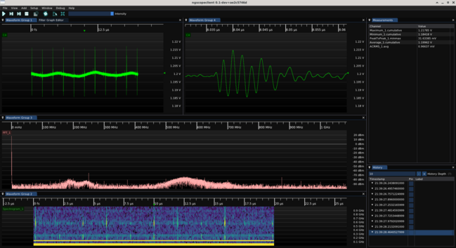 ngscopeclient screenshot showing ripple waveforms