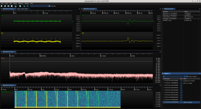 ngscopeclient screenshot showing greatly reduced ripple