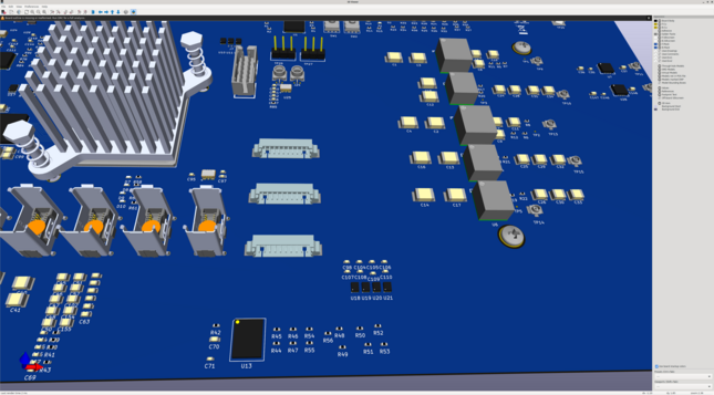 3D render of three PicoBlade connectors at 15mm pitch