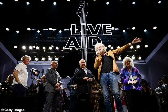 A few of the characters who organised Live Aid back in 1985 in 2025, 40 years later. 

source https://en.m.wikipedia.org/wiki/Live_Aid