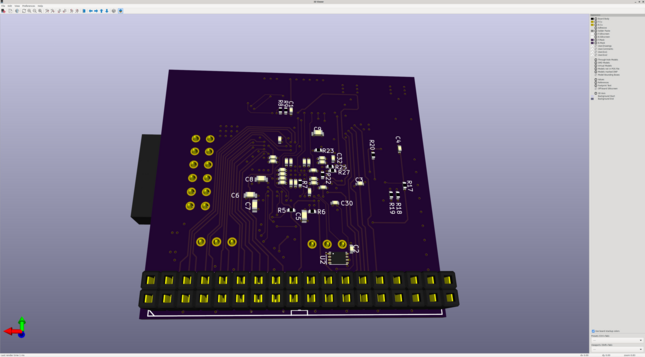 Underside of the board showing decoupling caps