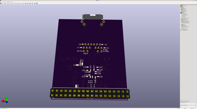 Underside showing a bunch of decoupling caps