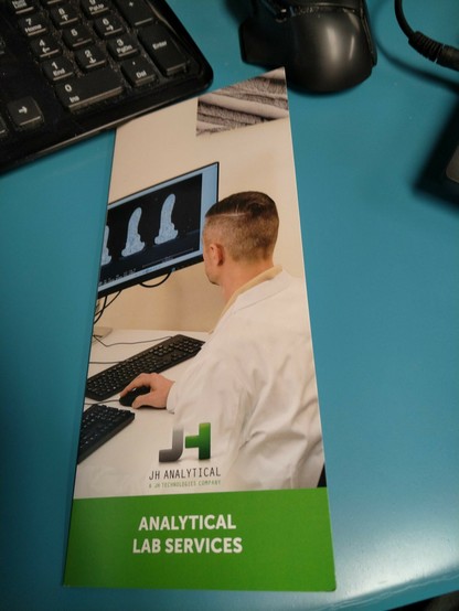 Brochure from a failure analysis lab showing a SEM cross section of three bond wires with an extremely phallic appearance