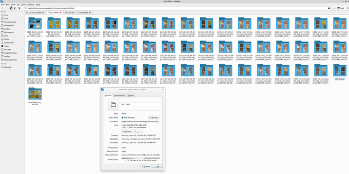 Folder listing showing 51 separate microscope scans of the PIC12F683 at various stages of deprocessing