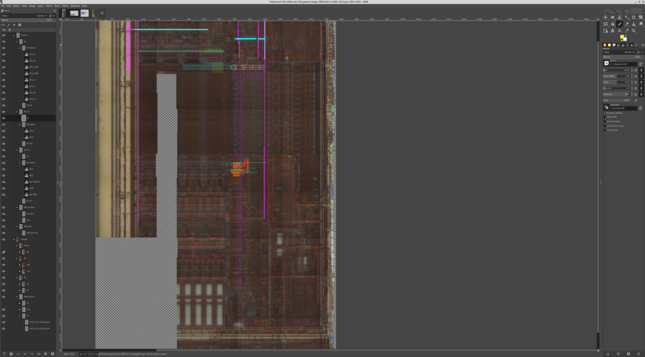 PIC12F683 EEPROM with polygons traced for some of the signals