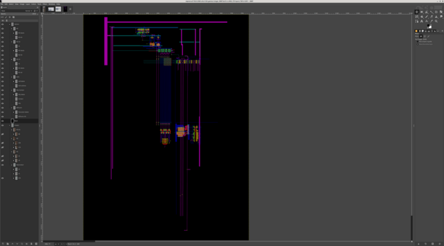 Vectorization of the entire EEPROM IP with image layers hidden showing the areas that have been traced out