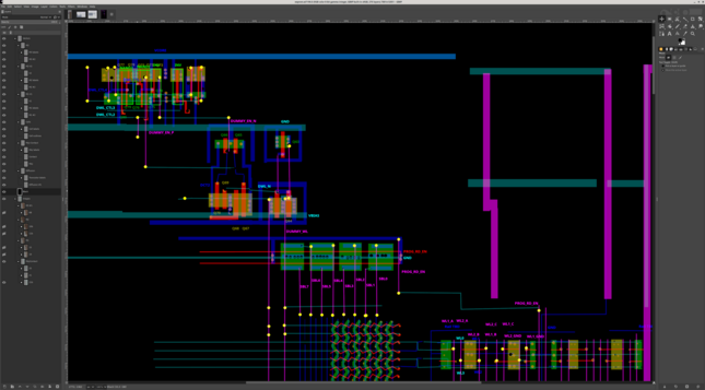 Closeup vectorization of the north corner of the EEPROM bitcell array