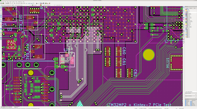 Four differential pairs coming off an FPGA referenced to a very broken power/ground plane carefully chunked to provide some semblance of a decent return path
