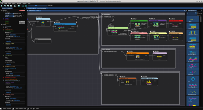 Filter graph of 100baseTX protocol decoding and jitter analysis