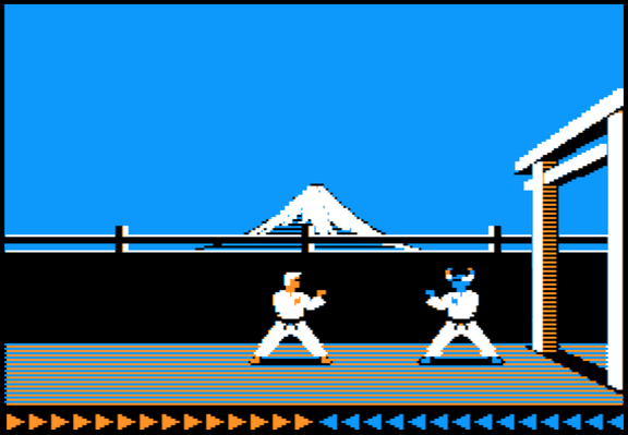 The original screenshot, in 1978 quality Apple II “HGR” high resolution graphics 280x192