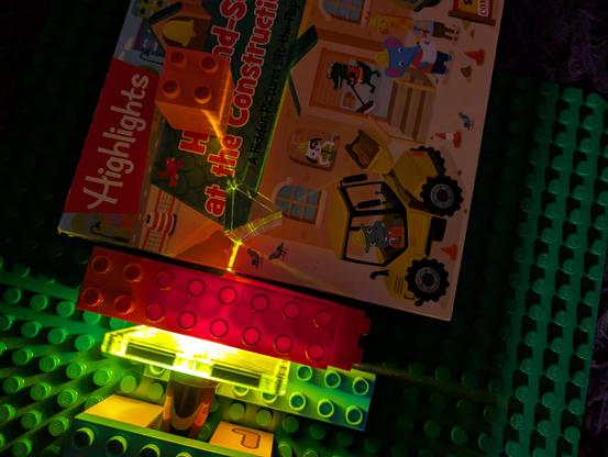 Top down view showing the light path